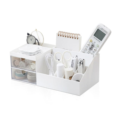 JFANexplore Desk Organizers Pencil Holder?10 Compartments+2 Drawer, Pen Holder Storage for Office, Home, School, Classroom Accessories, Organization and Storage