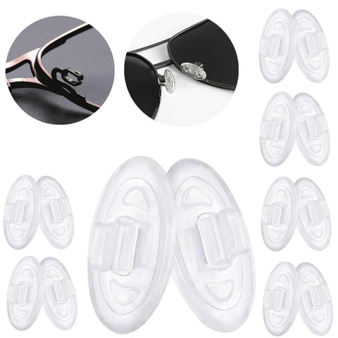 Replacement Nose Pad for Oakley Crosshair 1.0/2.0/Wiretap/Maui Jim Baby Beach Sunglass,Push in Eyeglass Nose Pieces,Soft Silicone Glasses Nose Guard,Anti-Slip Snap in Repair Parts(Oval,6 Pairs)