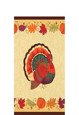 Amscan Turkey Holiday Thanksgiving Table Cover Party Tableware, Multicolor, 54" x 102"