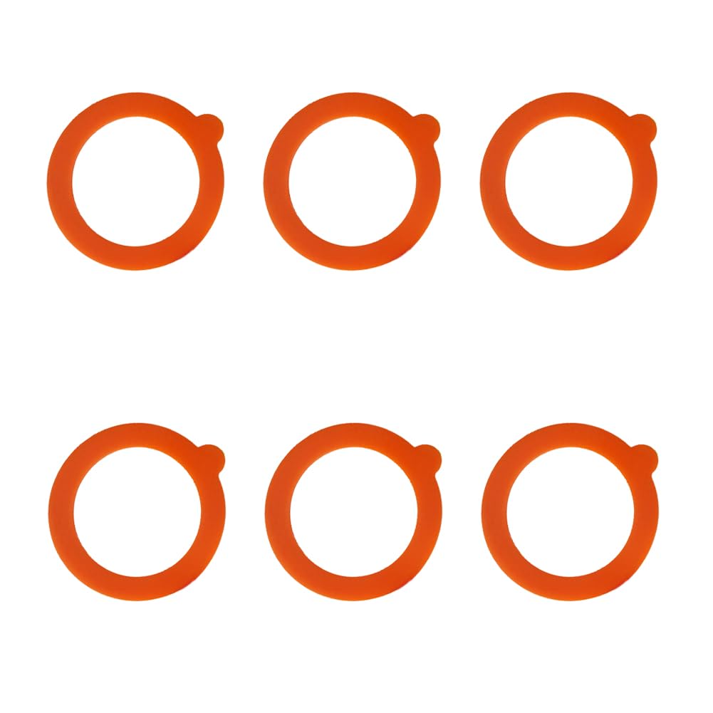 6Pcs Silicone Jar Gaskets Replacement Mason Jar Rubber Seals Sealing Ring Airtight Silicone Gasket Sealing Rings for Regular Mouth Canning Jar 3.7inch Outer Diameter