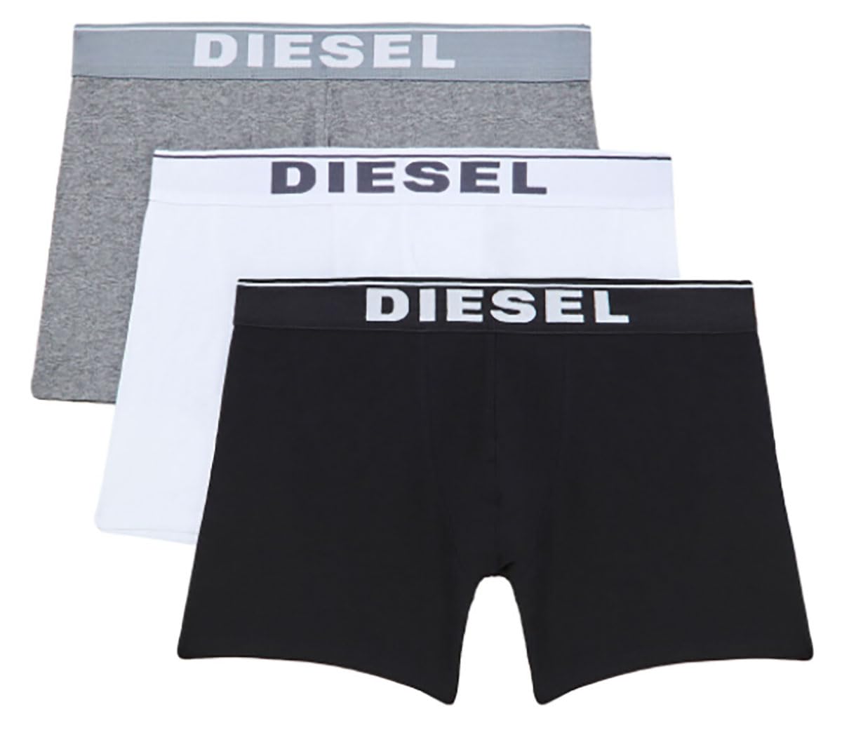 Diesel Men's Sebastianthreepac Boxer Long 3pack, Black/White/Grey, X-Large