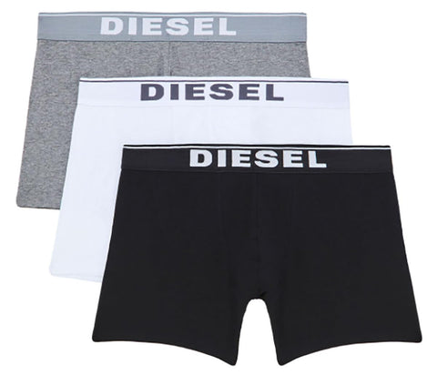 Diesel Men's Sebastianthreepac Boxer Long 3pack, Black/White/Grey, X-Large