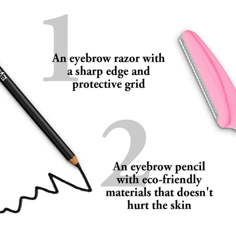 Generic Eyebrow Pencil Set, Long Lasting, Waterproof, Fills Eyebrow Makeup, ?5-in-1?Eyebrow Pencil *1; Eyebrow Razor *1; Eyebrow Stencil *3, Dark Brown #-0126041