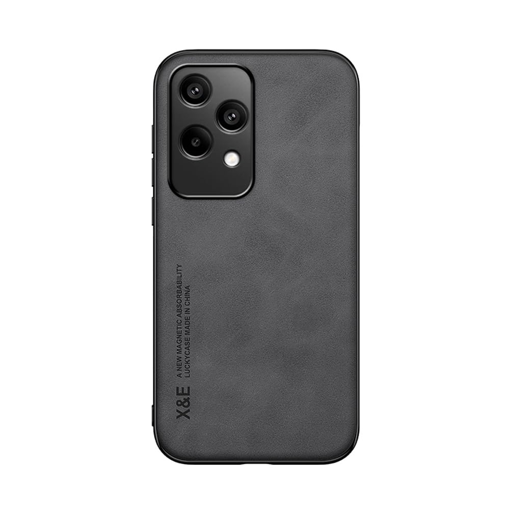 Kepuch Silklike Case Compatible for Honor 200 Lite - Magnetic Holder Built-in Metal Plate Cover Bumper - Black