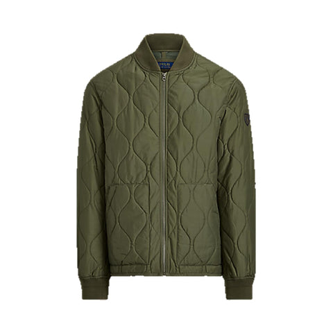 Ralph Lauren Polo Quilted Bomber Jacket Green Men Full Zip lightweight Size Medium M