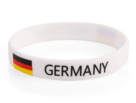 Germany White World Cup Olympics Silicone Wristband (Pack of 1)