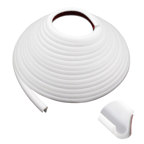 RV Rain Gutters 5 Meters Long Rubber Drip Strip PVC Rain Strip J-Shaped Roof Rain Diversion Self Sealing Tape Suitable for Car Doors Caravans (White)