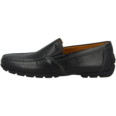 Geox Men's Monet Plain Vamp Slip-On Loafer,Black Leather,42 EU/9 M US