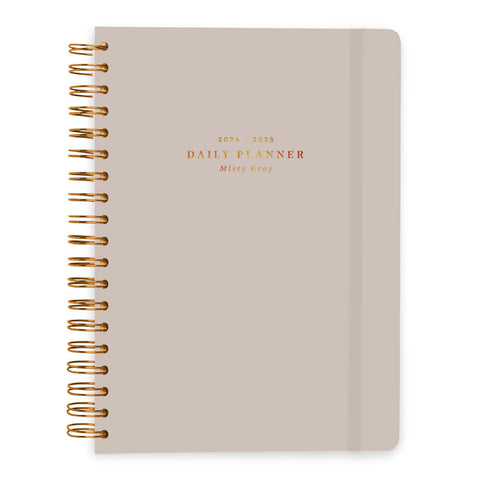 Kokonote Misty Gray Planner 2024-2025 | 12 Months A5 Academic Planner 2024-2025 Week To View | August 2024 - July 2025 | Planner 2024-2025 Daily Weekly and Monthly | Weekly Academic Planner