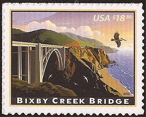 USPS Bixby Creek Bridge 2010 $18.30 Express Single Stamp Scott 4439