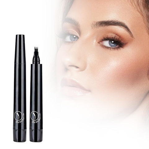 Generic Magic Eyebrow Pencil, 3D Waterproof Microblading Eyebrow Pencil Contouring Pen, 4 Tipped Precise Brow Pen, Fine Stroke Microblading Eyebrow Pencil Natural (N1-#5-Black)