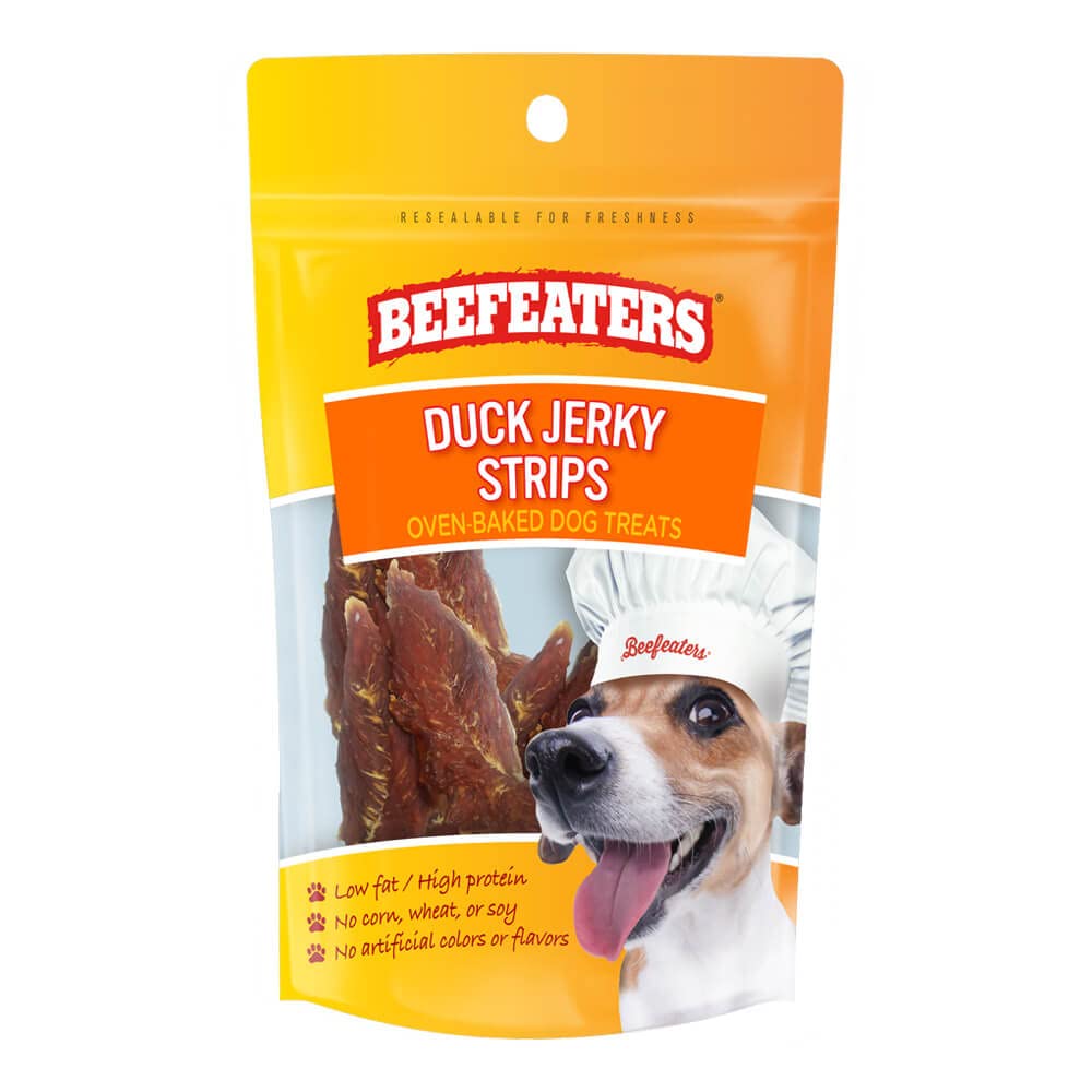 Beefeaters Duck Jerky Strips Dog Treat, 1.58oz, Case of 12, Brown