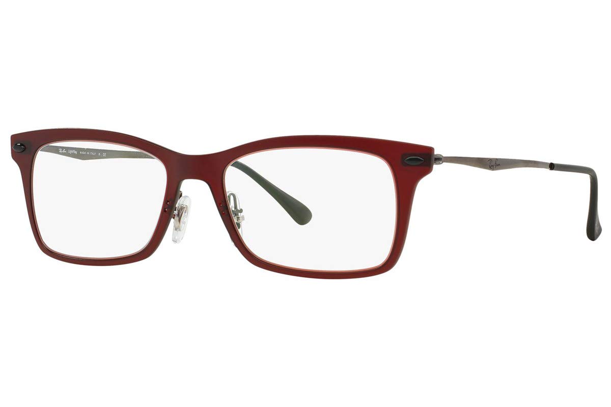 Ray-Ban RX7039-5456 Eyeglasses Red; Gunmetal w/Clear Demo Lens 53mm