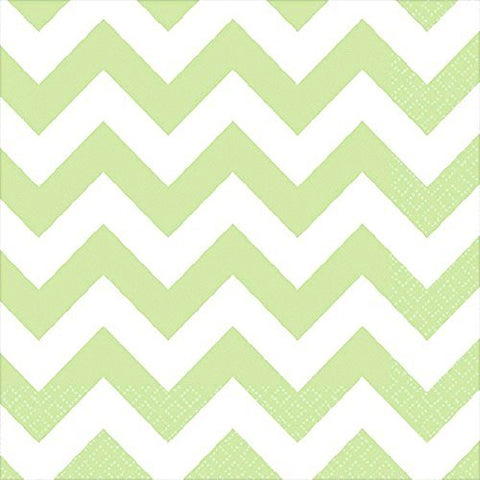 Party Perfect Disposable Chevron Print Luncheon Napkins Tableware, 16 Pieces, Made from Paper, Leaf Green, by Amscan