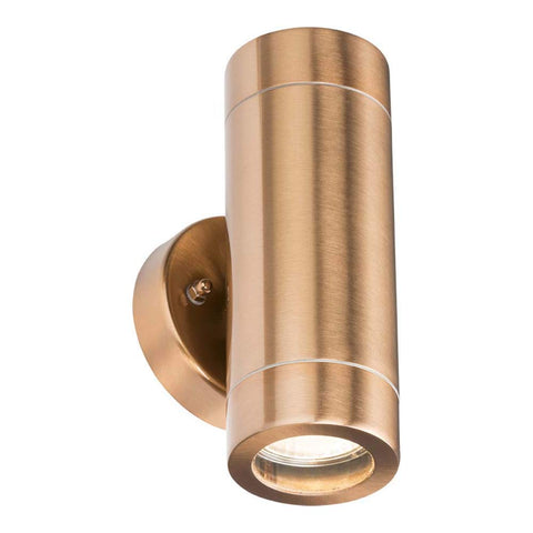 Knightsbridge Outdoor GU10 Up and Down Wall Light in Copper