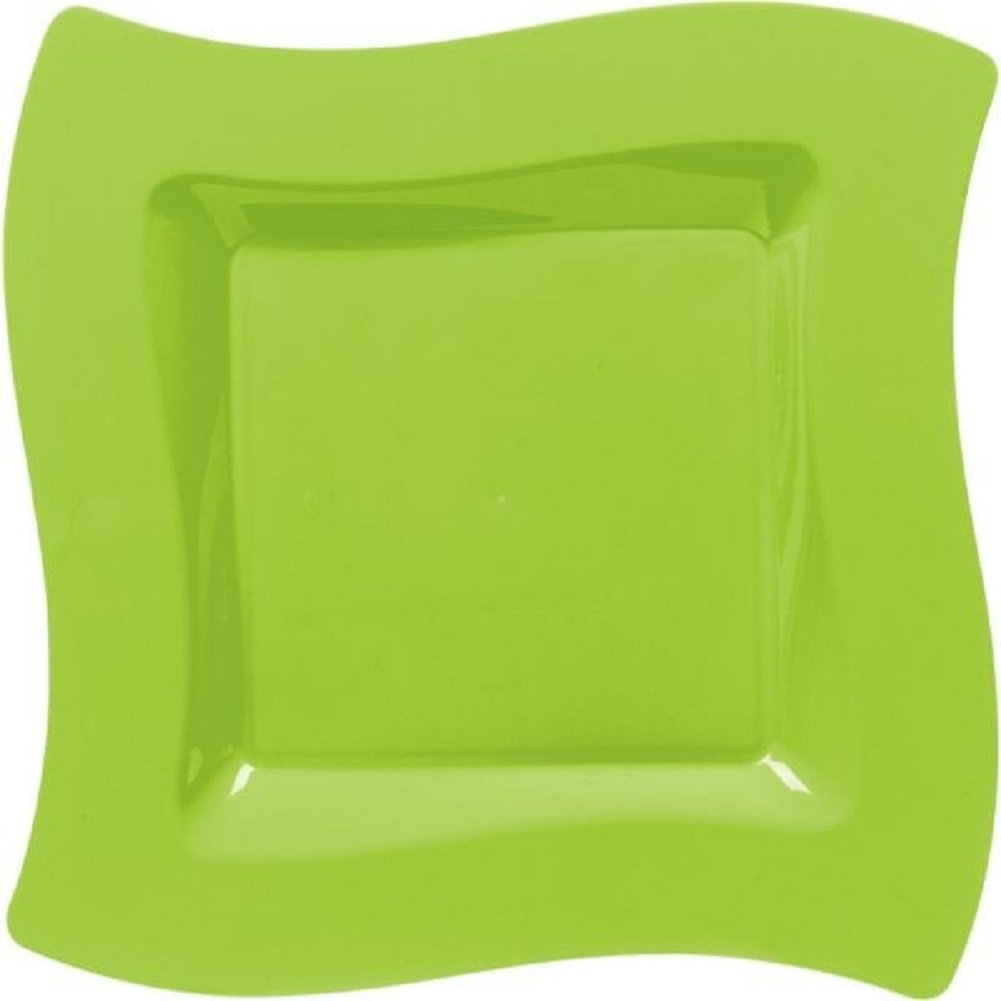 Amscan Wavy Party Plates, 10", 10 Ct., Kiwi