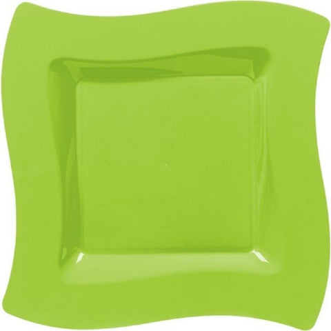 Amscan Wavy Party Plates, 10", 10 Ct., Kiwi
