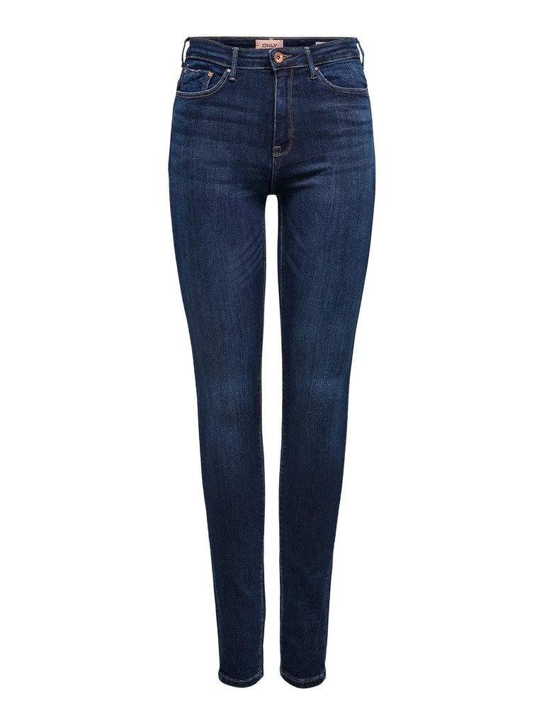 ONLY Women's Onlpaola Hw Sk Dnm Jeans Azgz878 Noos, Dark Blue Denim, XL / 30