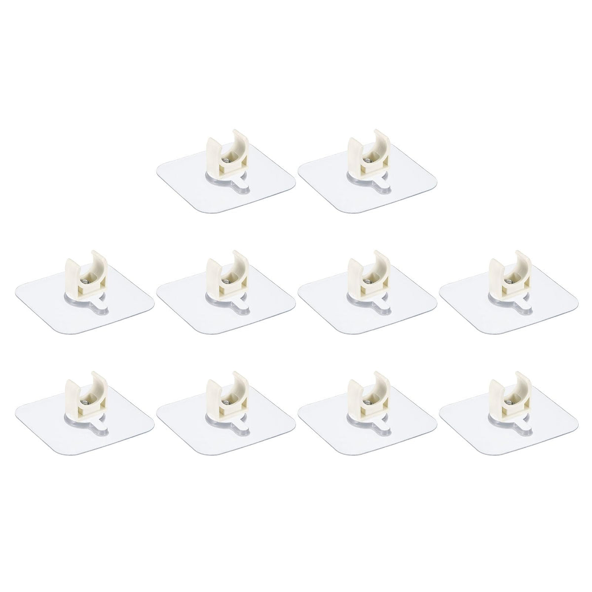 uxcell PVC Water Pipe Clamp Clips, 10pcs Fit for 16mm(5/8") OD Tubing Hose Hanger Support U-Shaped Pipe Clips with Adhesive for Water Pipe, Gas Tubing