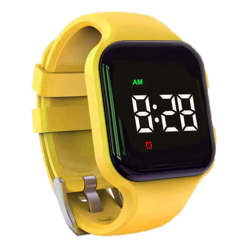 e-vibra Waterproof Vibrating Alarm Watch Rechargeable 15 Alarm Reminder Watch Potty Training Watch with Lock Screen (Yellow)