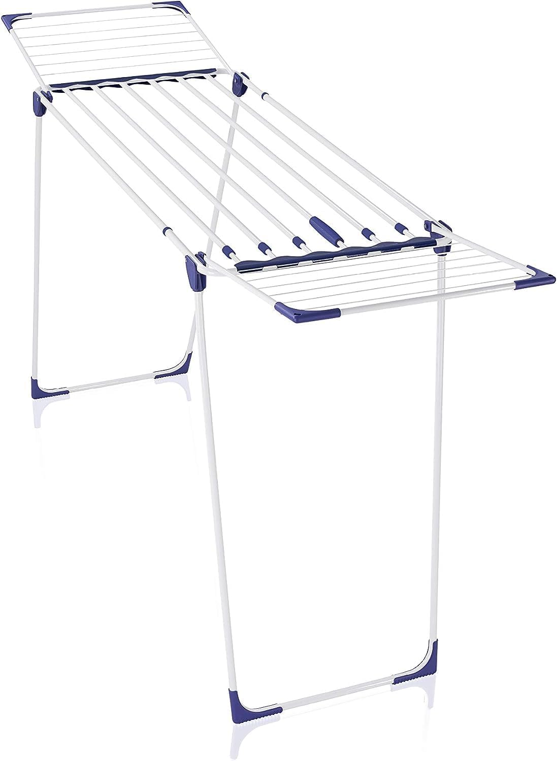 Leifheit Classic 230 Solid Extendable Standing Clothes Airer, Foldable Clothes Drying Rack for Outdoor and Indoor, Extra Large Clothes Airer 23 m Clothes Horse with 4 End Hooks for Hangers