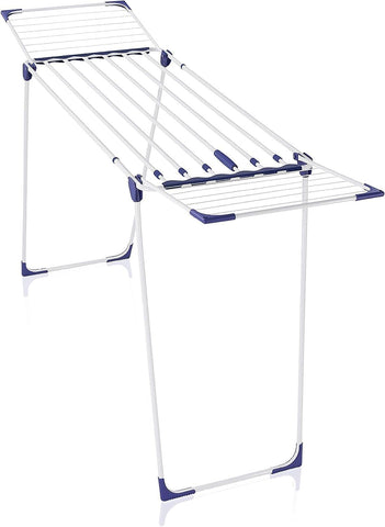 Leifheit Classic 230 Solid Extendable Standing Clothes Airer, Foldable Clothes Drying Rack for Outdoor and Indoor, Extra Large Clothes Airer 23 m Clothes Horse with 4 End Hooks for Hangers