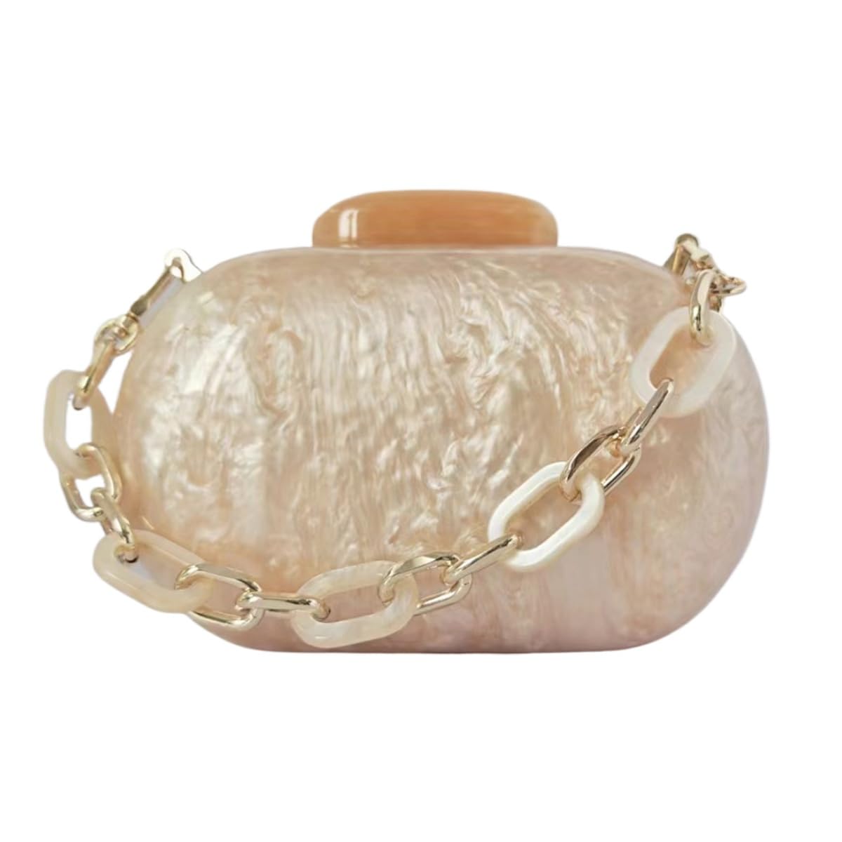 GSYPS Women Acrylic Clutch Purse Marble Evening Bag Glitter Acrylic Shoulder Handbag Wedding Party Prom Trendy Purse, A-beige