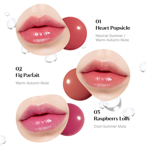 ETUDE Fruity Dewy Tint 03 Raspberry Lolly | Vegan Lip Stain with Only Essential Ingredients | Transparent Watercolor Lip Stain for Clear and Shimmering Finish