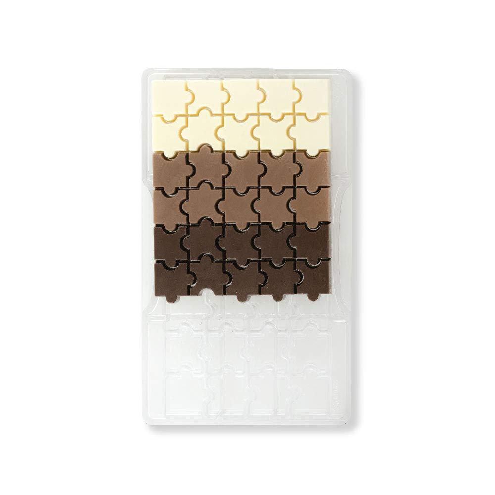 Decora 50123 Puzzle Chocolate Mould, polycarbonate, 20 x 12 x 2.3 cm