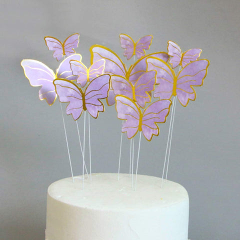 3D Light Purple Butterflies Cake Decorations,22X Butterflies for Cake Decoratingâ€¦