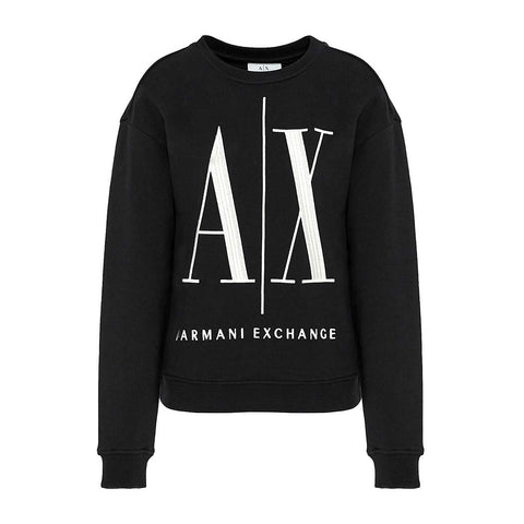 Armani Exchange Women's Icon Project Sweatshirt, Black (Black 1200), Medium