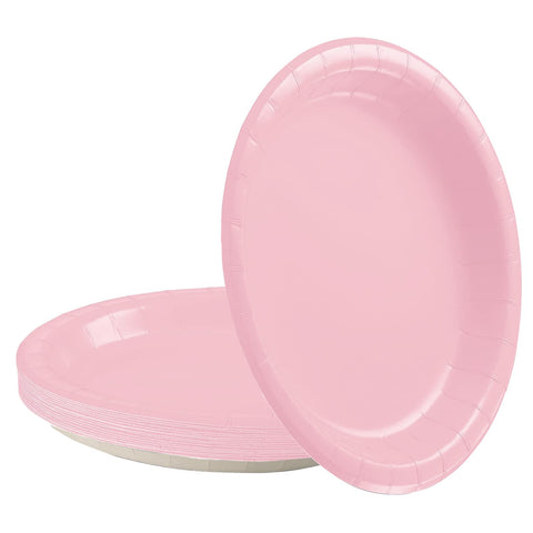 16Pcs Pink Party Paper Plates 9 inch,Baby Pink Party Tableware Pink Paper Plate Pink Plates for Kids Girls Birthday Baby Shower Pink Wedding Party Supplies Table Decoration
