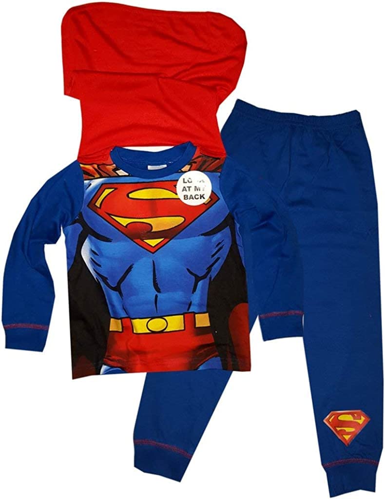 DC Comics Boys Superman Pyjamas with Detachable Cape, Superhero Novelty Pyjamas for Kids Age 2-3 Years Blue