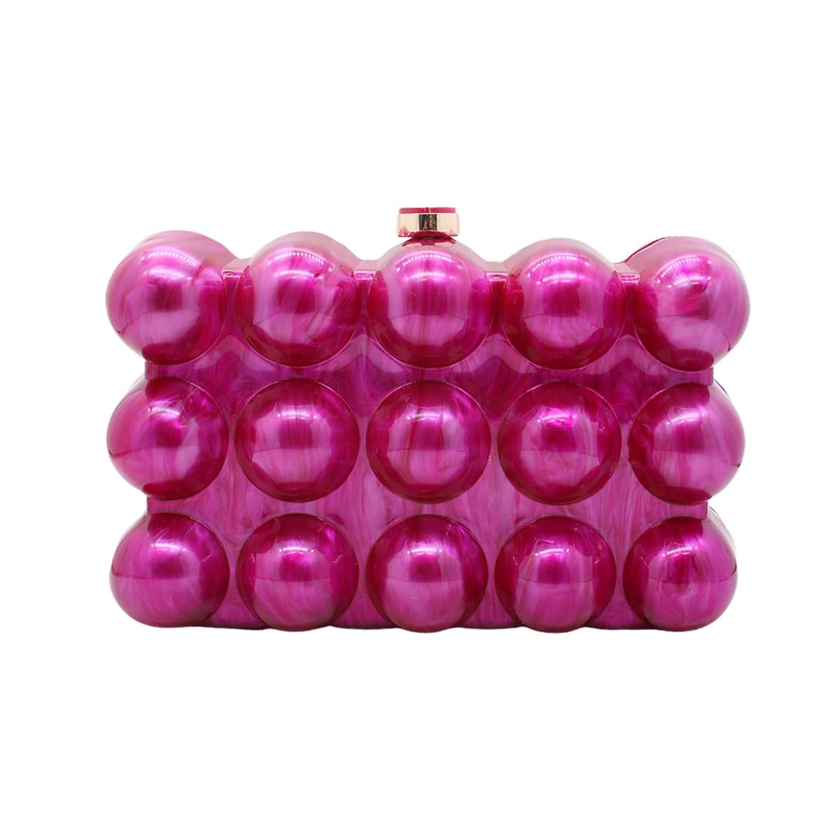 GSYPS Acrylic Clutch Purse Marbled Evening Handags Elegant Shoulder Bag for Wedding Cocktail Party Prom D-Fuchsia
