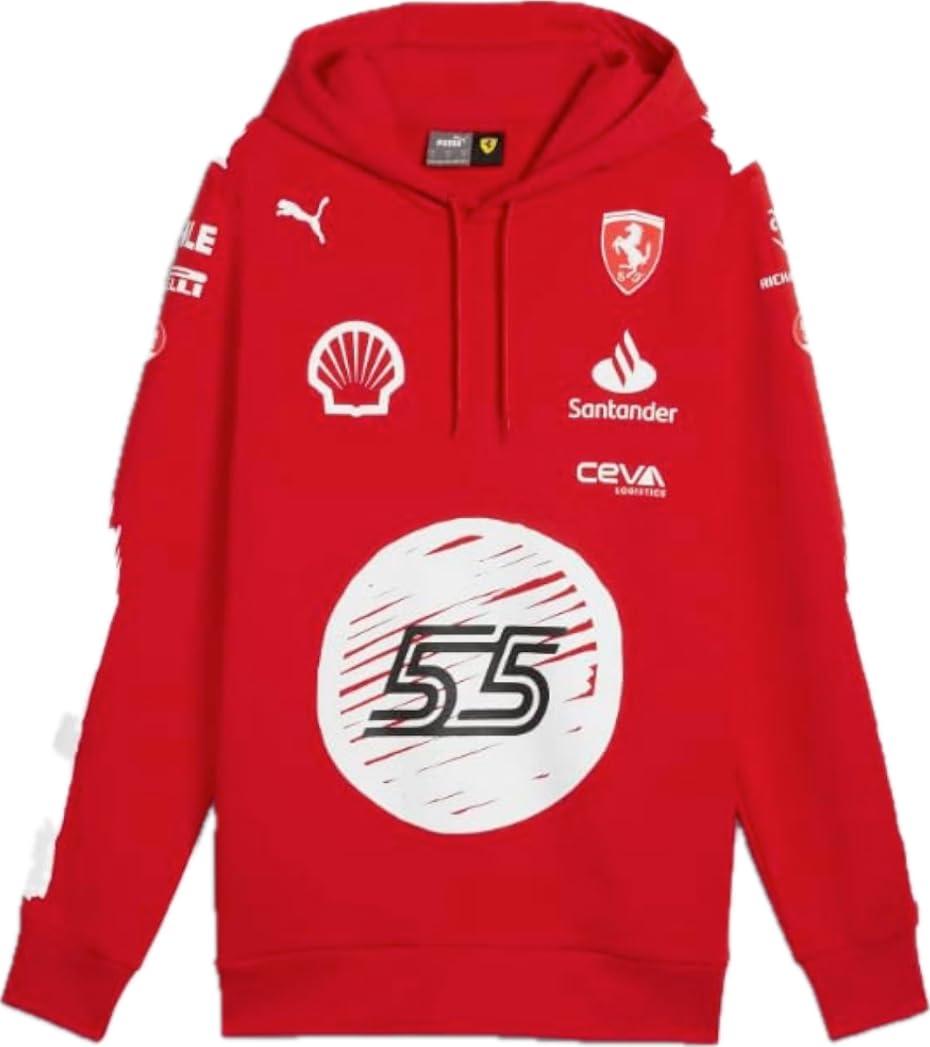 PUMA Scuderia Ferrari Hoodie Carlos Sainz Las Vegas 2023 Special Edition Designed by Joshua Vides - Red - Size: XXL