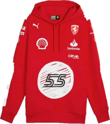 PUMA Scuderia Ferrari Hoodie Carlos Sainz Las Vegas 2023 Special Edition Designed by Joshua Vides - Red - Size: XXL