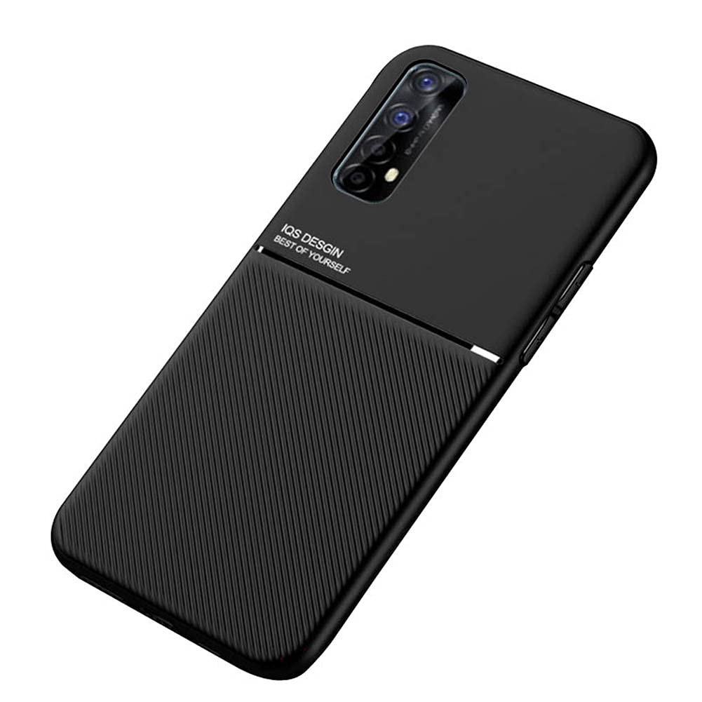 Kepuch Mowen Case Cover Bumper Built-in Metal Plate for Oppo Realme 7 - Black