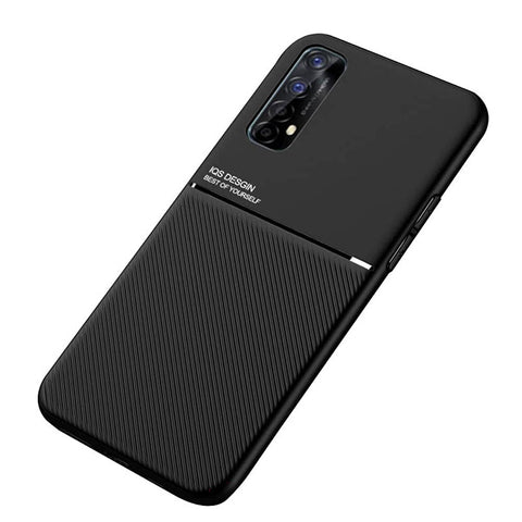 Kepuch Mowen Case Cover Bumper Built-in Metal Plate for Oppo Realme 7 - Black
