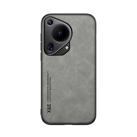Kepuch Silklike Case Compatible for Huawei Pura 70 Ultra - Magnetic Holder Built-in Metal Plate Cover Bumper - Gray