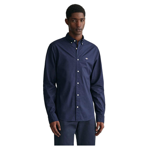 GANT Men's Slim POPLIN Shirt, Marine, L