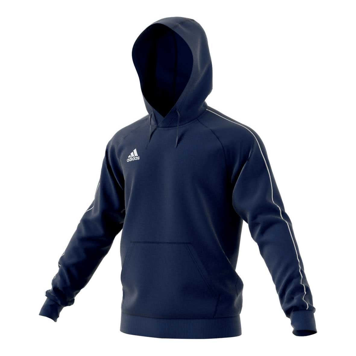 adidas Mens Core18 Hoody HOODED SWEAT, Dkblue/White, L UK