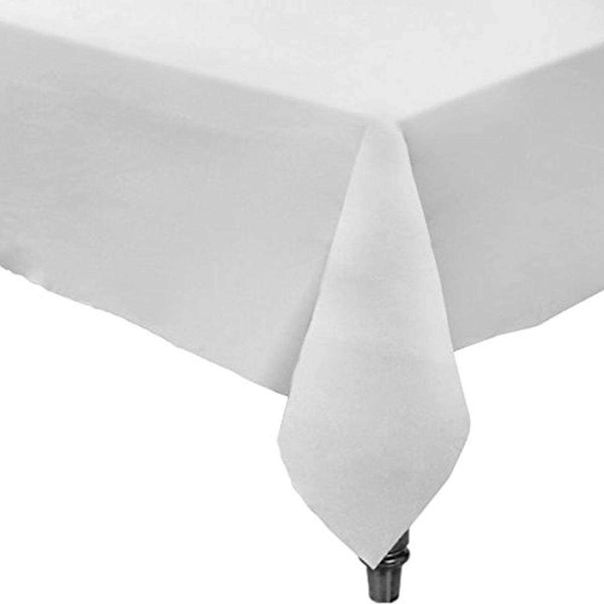 Versatile & Elegant White Table Covers - 54" x 108" (Pack of 6) - Premium Quality Rectangular Tablecloth for All Occasions - Perfect for Any Color or Theme Event
