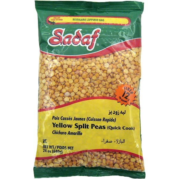 Sadaf Yellow Split Peas -24 oz. Quick Cook - Dried Yellow Split Peas - Natural, Vegan, Kosher