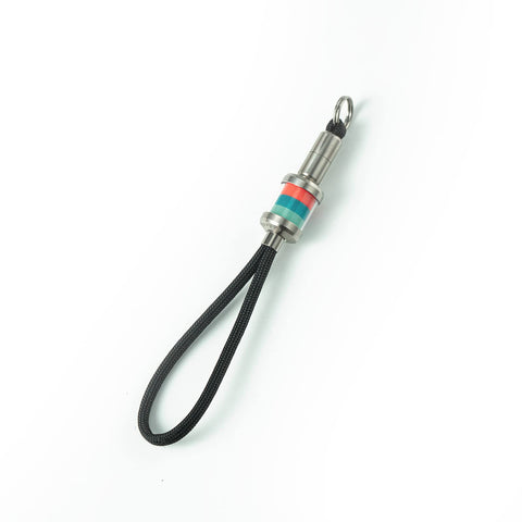 RovyVon Firefly Pro Titanium Paracord Bead, Glowing Lanyard Bead EDC Accessories for EDC Gear, Pocket Knife, Key-Chain, Zipper Pull (Blue+Blue+Red)