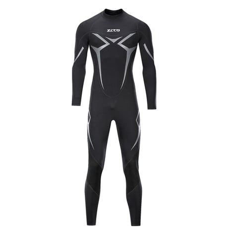 ZCCO Wetsuits Men's 3mm Premium Neoprene Full Sleeve Dive Skin for Spearfishing,Snorkeling, Surfing,Canoeing,Scuba Diving Wet Suits (Black, M)