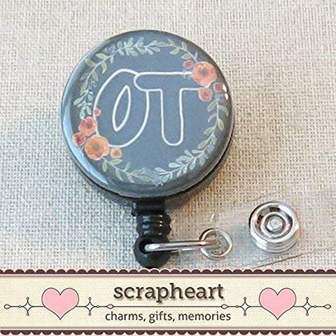 OT Badge Holder, Occupational Therapist Gifts, OT Therapist Student Graduation Gift, OT Thank You Gift for Therapist- Retractable ID Badge Reel With Swivel Pinch Clip, Occupational Therapy Month