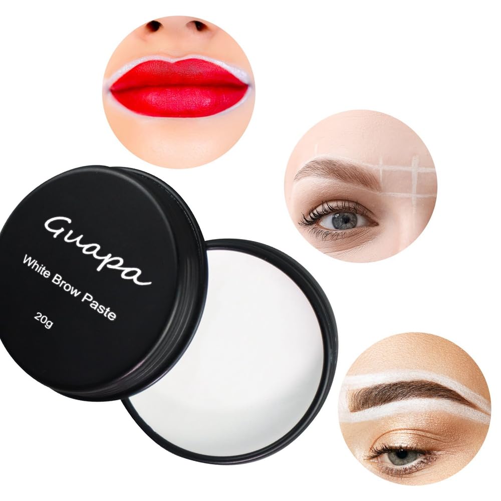0.7oz Highly Pigmented White Mapping Paste Microblading Eyebrows Shape Mark Tools Brows Contour Design Paste Eyebrow Tinting Tool for Permanent Makeup Micropigmentation (White Paste with Black Box)