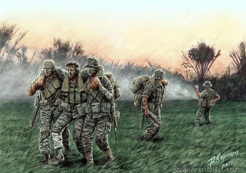 Master Box Head for The Huey! US Soldiers Vietnam (5) Figure Model Building Kits (1:35 Scale)