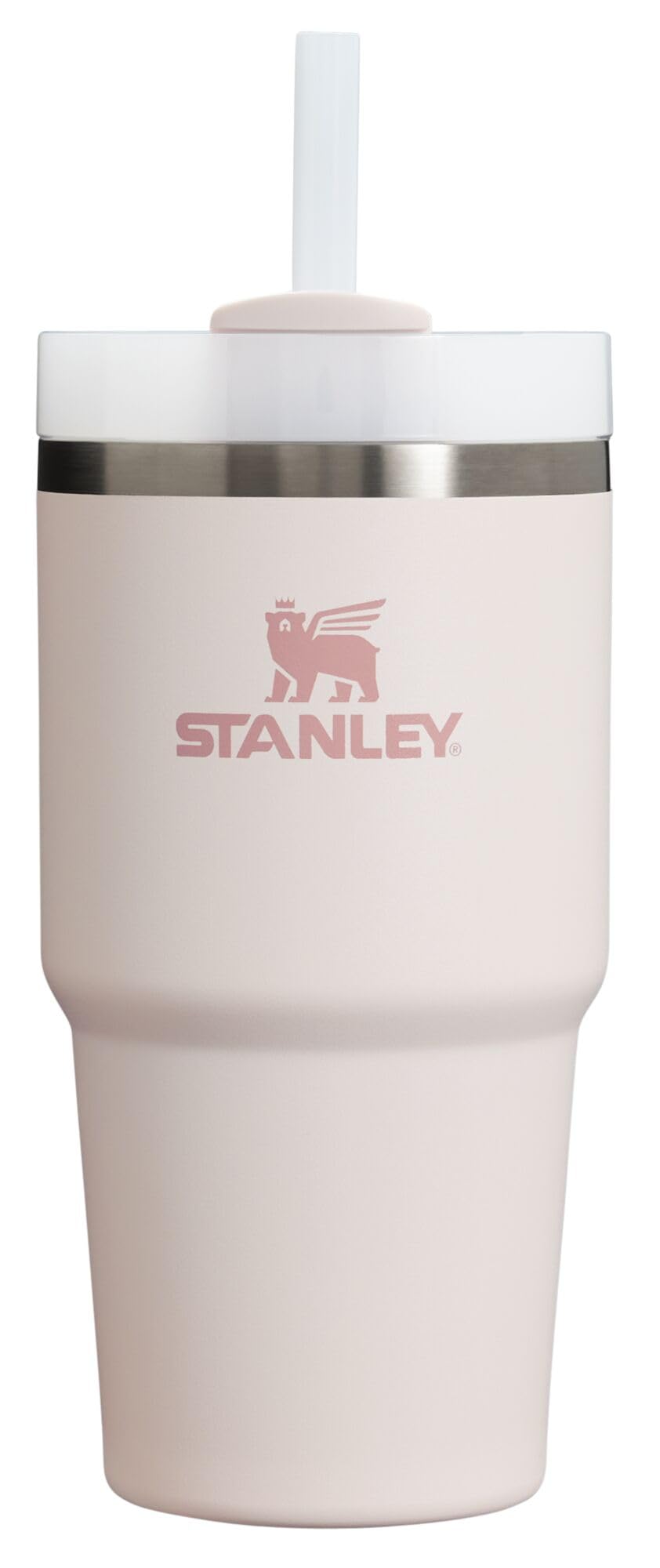 STANLEY Quencher H2.0 FlowState Stainless Steel Vacuum Insulated Tumbler with Lid and Straw for Water, Iced Tea or Coffee, Smoothie and More, Rose Quartz 2.0, 20oz
