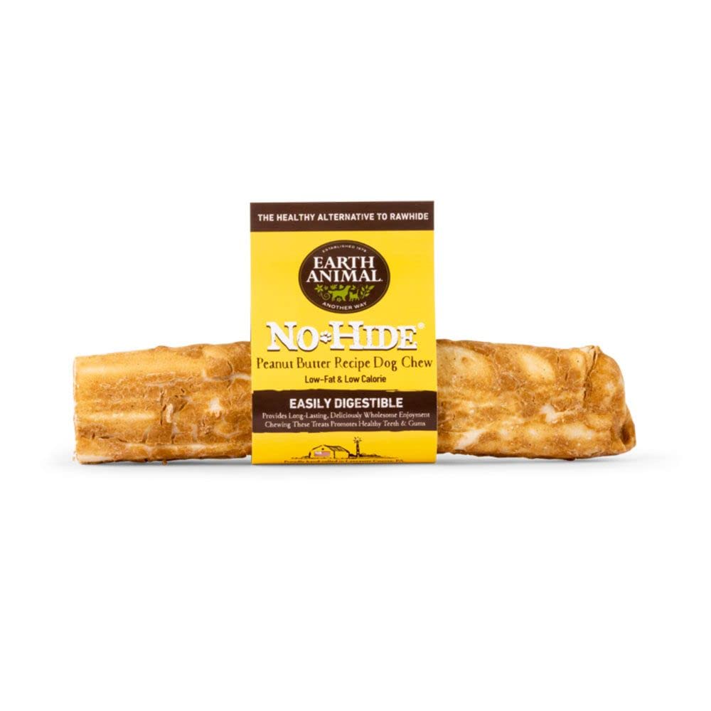 Earth Animal No Hide Peanut Butter Small Dog Chew | Low Fat Low Calorie Healthy Dog Treats | Hand Rolled Chewy Puppy Treats | Chewable Dental Dog Treat | 34g